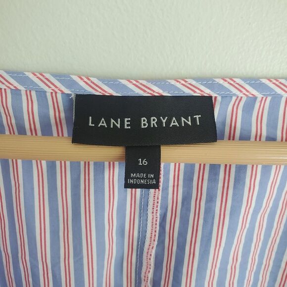 Lane Bryant red,white and blue stripe peplum tank top plus size womens 16 - Picture 4 of 8